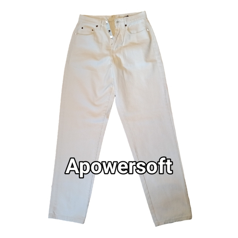 Off-White High-Rise Straight Leg Jeans